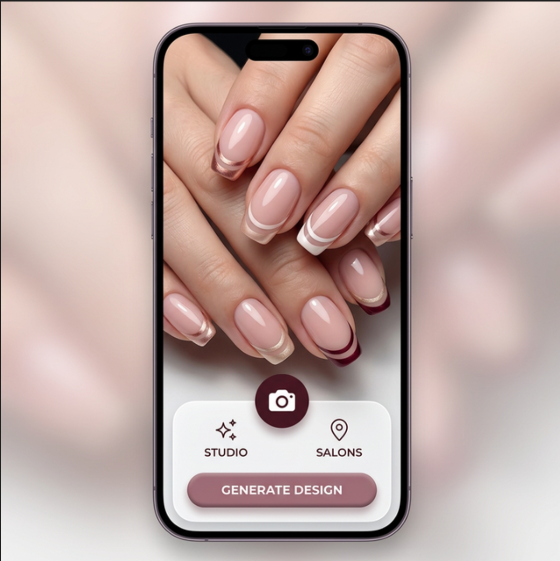 Dark aesthetic nails with gold foil